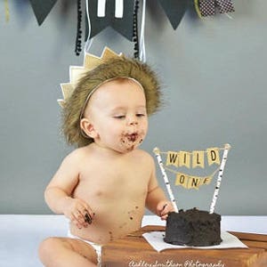 Wild One Birthday Crown, Gold Birthday Crown, 1st Birthday Crown, Wild Thing Birthday Hat, Birthday Party Hat, Kids Crowns, King Crown image 7