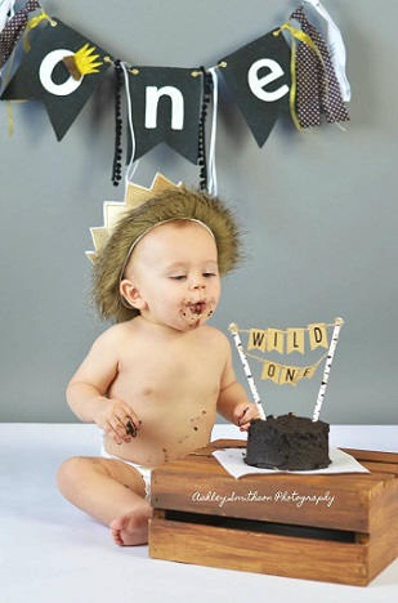 Wild One Birthday Crown, Gold Birthday Crown, 1st Birthday Crown, Wild Thing Birthday Hat, Birthday Party Hat, Kids Crowns, King Crown image 7
