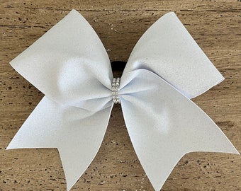 Cheer Bow, White Cheer Bow, Glitter Cheer Bow, Cheerleader Gift, Cheer Mom, Gift for Cheerleader