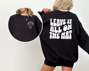 Cheerleader Sweatshirt, Cheer Crewneck Sweatshirt, Leave it all on the Mat, Cheer Coach Gift, Cheerleader gift, Cheer Mom