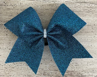 Cheer Bow, Teal Cheer Bow, Glitter Cheer Bow, Cheerleader Gift, Cheer Mom, Gift for Cheerleader