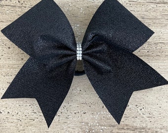 Cheer Bow, Black Cheer Bow, Glitter Cheer Bow, Cheerleader Gift, Cheer Mom, Gift for Cheerleader