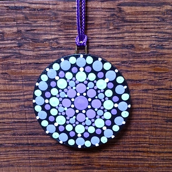 Dot mandala pendant. Hand painted