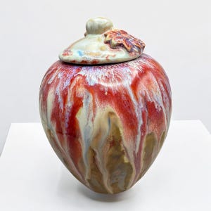 Handmade Ceramic Keepsake Urn — Autumn Drift Glaze 