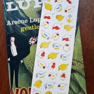 Watercolor birds bookmark, original watercolor