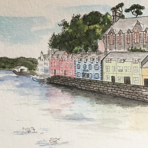 Portree, Isle of Skye, Scotland. Original watercolor