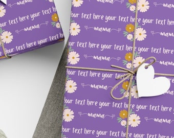 Personalized Mama Gift Wrap Paper | Mother's Day wrapping paper | Mom Gift Wrapping Paper | Boho Floral Mother's Gift Paper