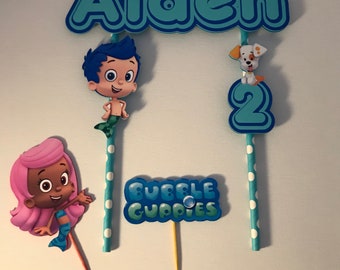 Personalized Bubble Guppies Cake Topper