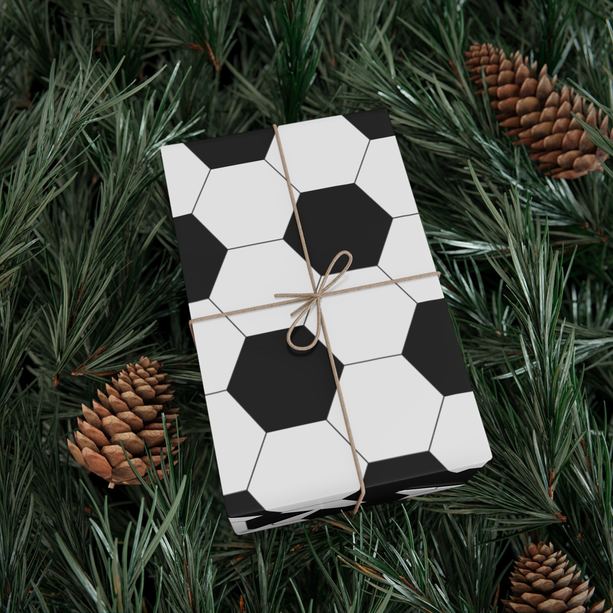 Soccer Gift Wrapsoccer Ball Pattern Gift Wrapsports Gift Etsy