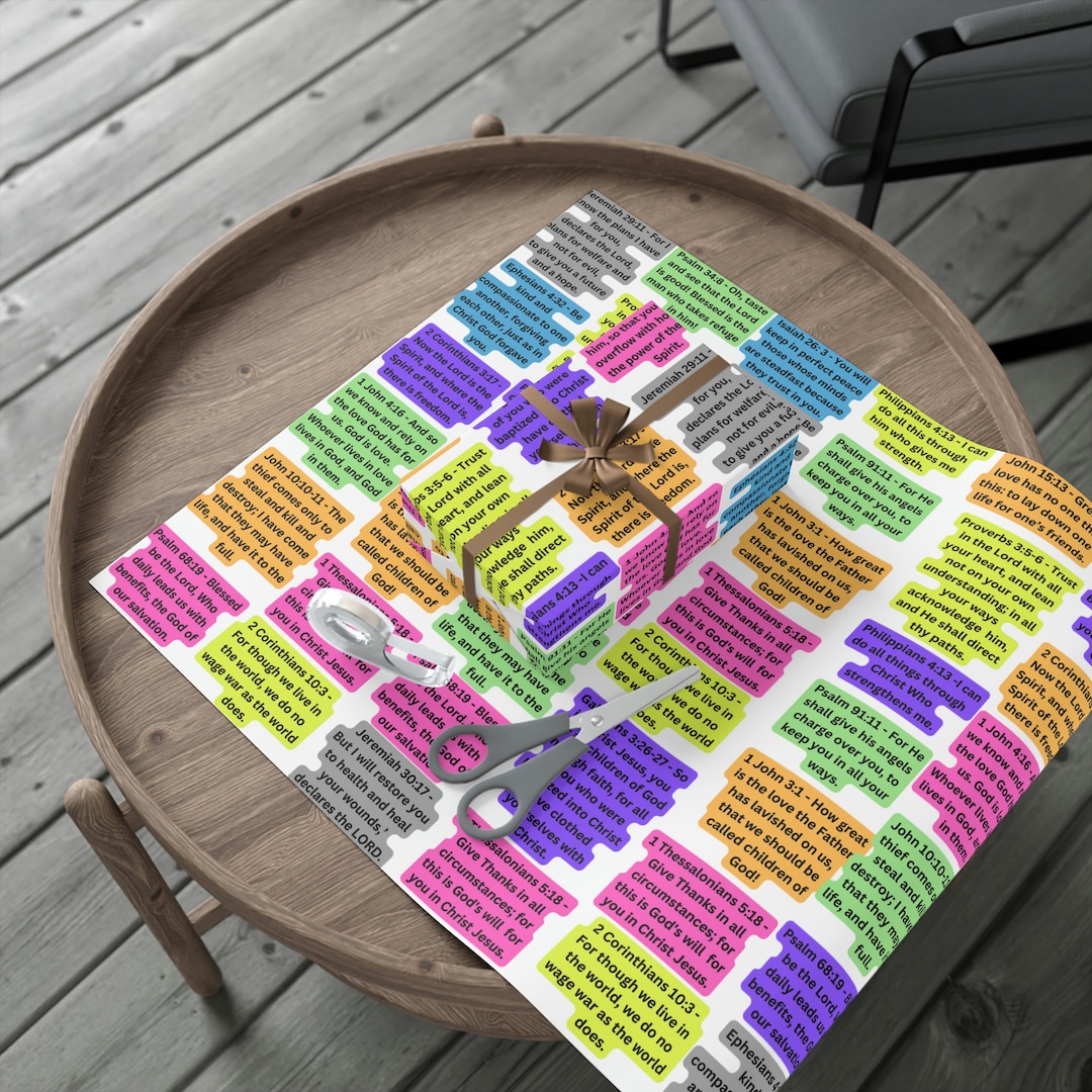 Highlighted Biblical Verses Gift Wrapchristian Paper Etsy