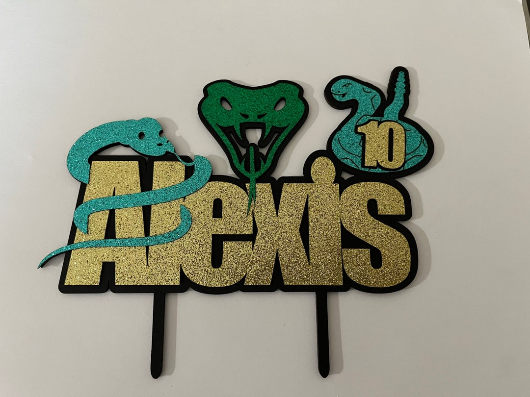 Personalized Cake Topper Snake Birthdaysnake Cake Topper Snake