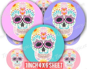 Dia De Los Muertos INSTANT DOWNLOAD 1 Inch Bottle Cap Images