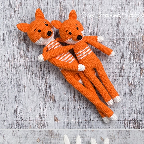 Crochet Fox toy, Woodland soft cotton toy for kids, Plush stuffed animal, Baby gift, Birthday gift, Amigurumi Mama baby toys