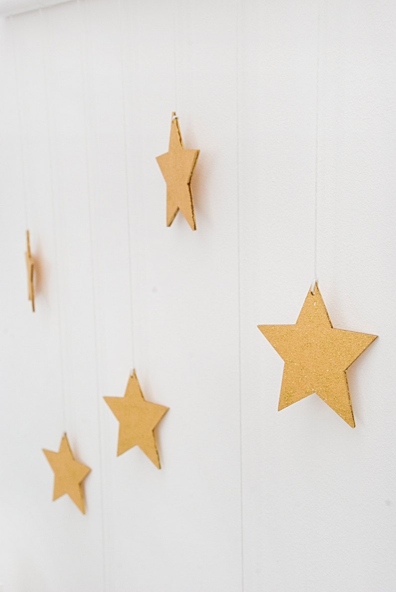 Gold star mobile. Nursery decor. Party props. Kids wall Etsy