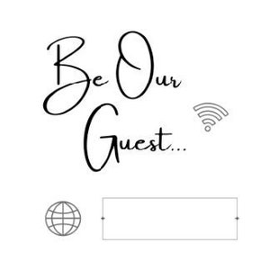 Digital Printable Be Our Guest Wi-Fi Sign