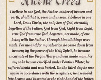 Nicene Creed Printable: Christian Desk Art (Digital Download)