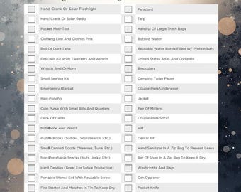 Emergency Checklist List Printable: Grab And Go Bag Items Plus Survival Tips (Digital Download)