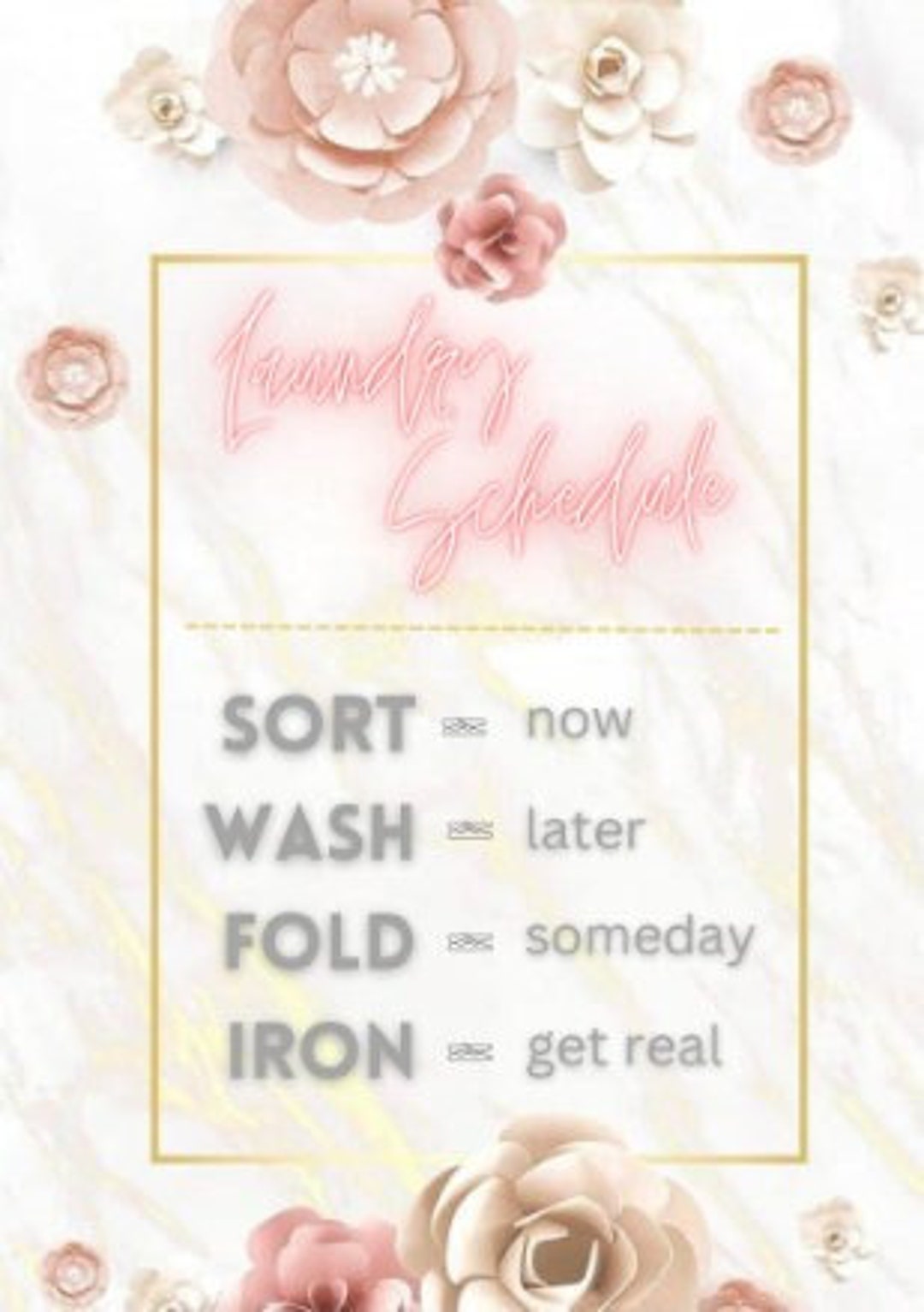 Digital Printable Funny Laundry Room Schedule Decor - Etsy