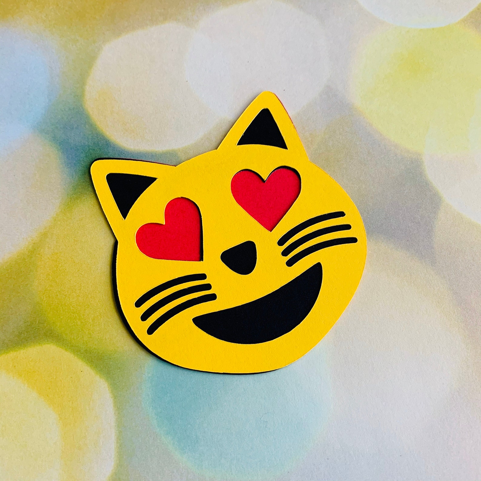 Heart Eyes Cat Emoji Die Cut Etsy