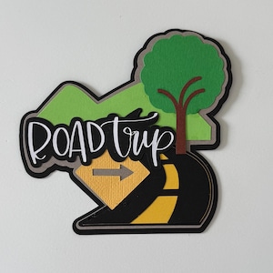 Road Trip Scenic title scrapbook  Die Cut