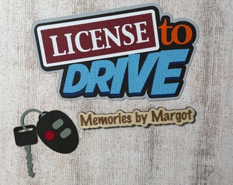 License to Drive Car title embellishment Paper Piecing Die Cut