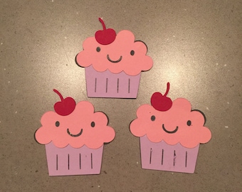 Cupcake Die Cut, Cardstock Cupcake Die Cuts , Birthday Die Cut, Cupcake ...