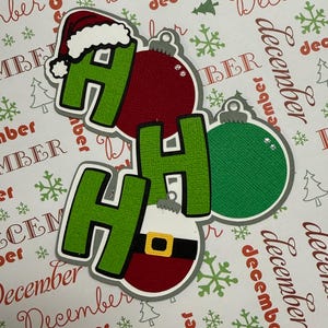 Christmas Ho Ho Ho Scrapbook title  Die Cut