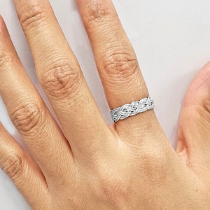 Sterling Silver Braided  Ring, Hand Stacking Braied Ring