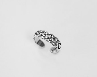 925 Silver Braided Toe Ring