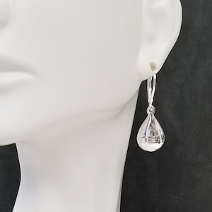 925 Sterling Silver Tear Drop Lever back Earring