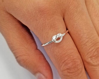 925 Sterling Silver Dainty Knot Promise Ring