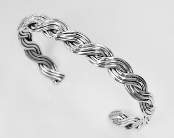 Braided 925 Sterling Silver Wire Handcraft Bracelet