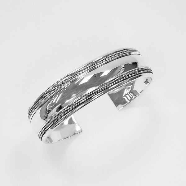 925 Sterling Silver 16 mm Wide Band Cuff Bracelet