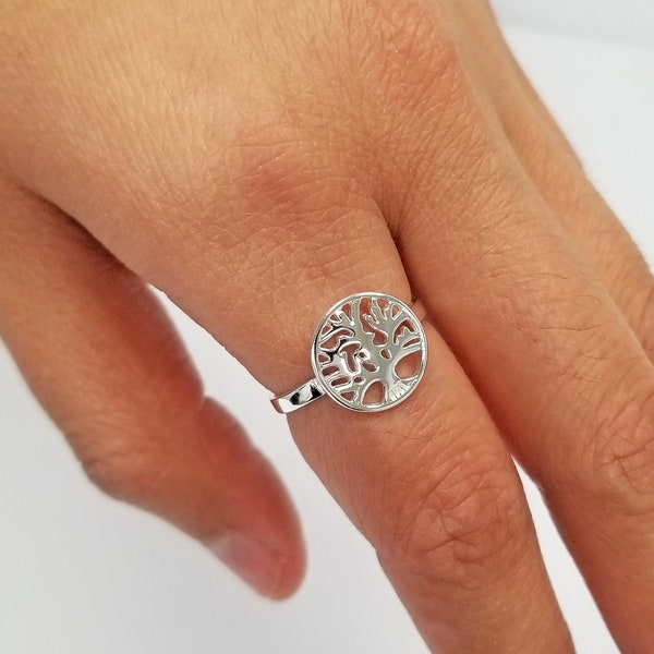 925 Sterling Silver Dainty Tree of Life Ring