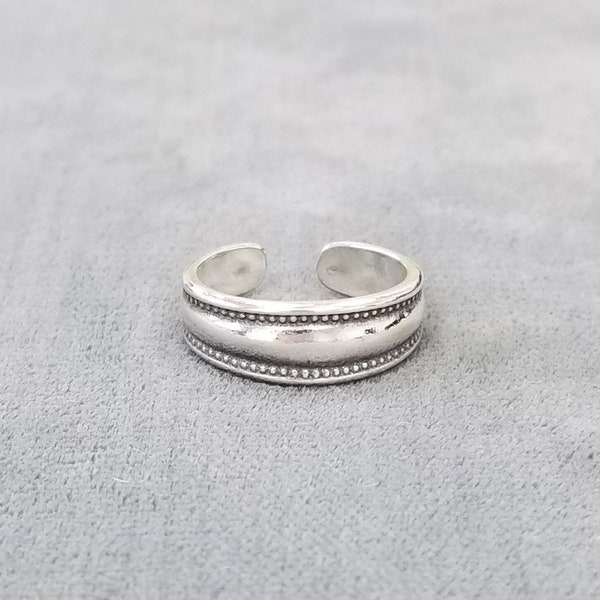 Sterling Silver Toe Ring Adjustable, Lady's Silver Band Toe ring