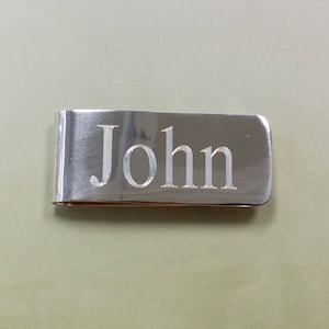 925 Sterling Silver Men&#39;s Engravable Money Clip, Groomsmen Gifts