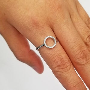 925 Sterling Silver Eternity Circle Cubic Zirconia Ring