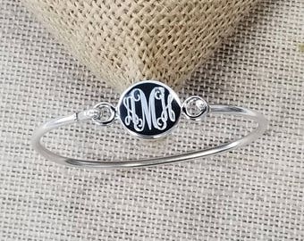 Bracciale rigido monogramma in argento sterling per bambini da 3 a 4 anni - Gioielli per bambini
