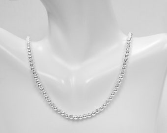 925 Sterling Silver 4 mm Bead Chain, Italy made