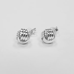 925 Sterling Silver Love Knot Stud Earrings 6 Mm and 7.5 Mm - Etsy