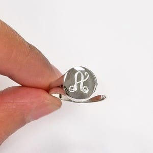 Sterling Silver Baby Signet Ring: Personalized Monogram Ring