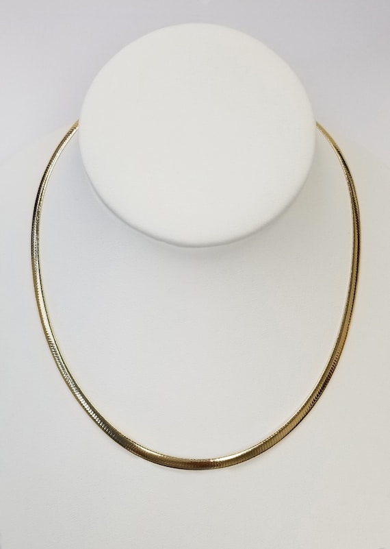 925 Sterling Silver 2 Tone Reversible Gold Silver Omega Necklace