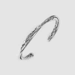 Silver Twisted Double Cuff Bracelet