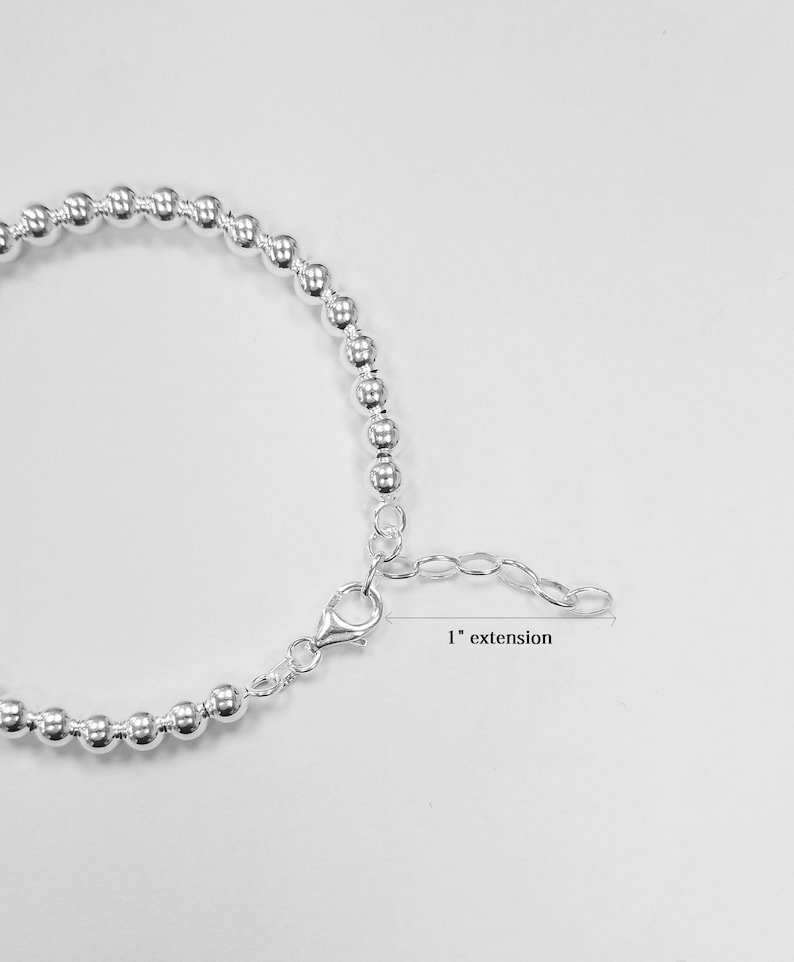 Silver 5mm/6mm/8mm Bead Bracelet Sterling Silver Bead Etsy