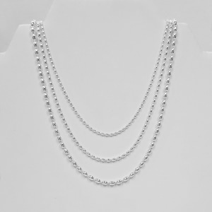 Sterling Silver 2.3 mm Rice Bead Chain, 925 Oval Bead Chain Necklace made in Italy image 7