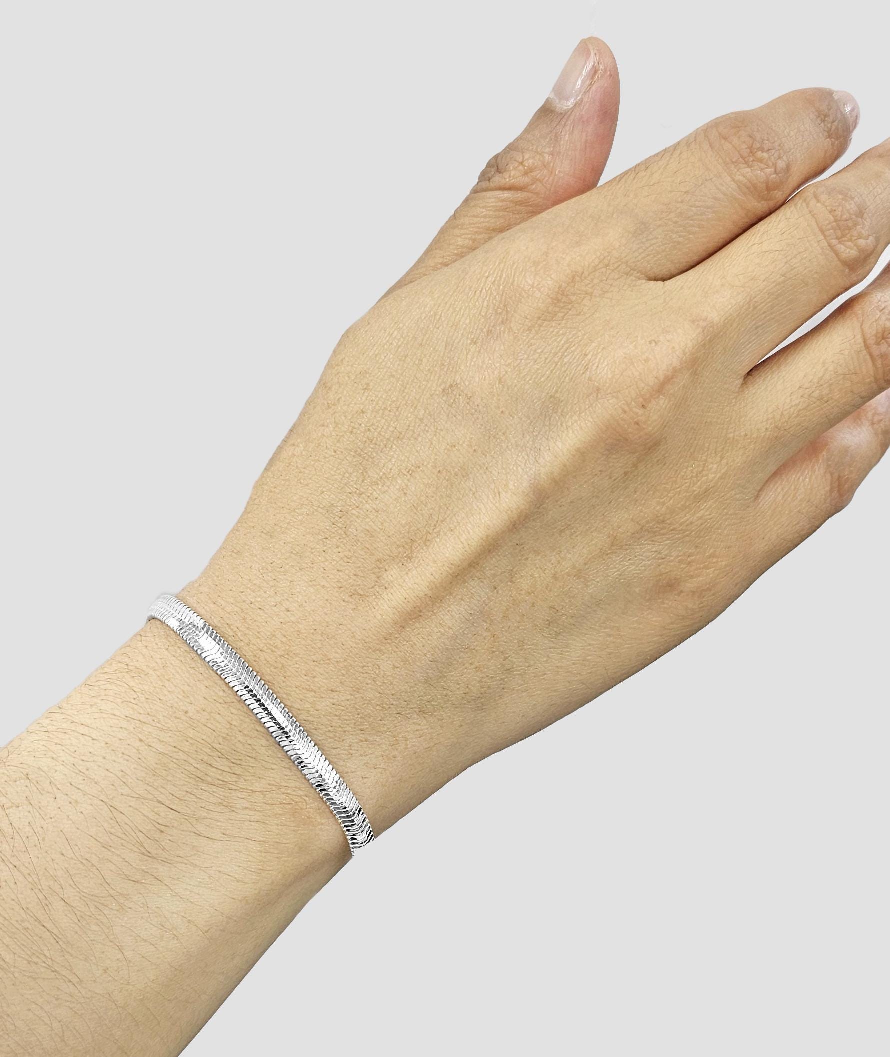 Bracciale uomo snake indiano piatto in argento 10.5mm - 136ST