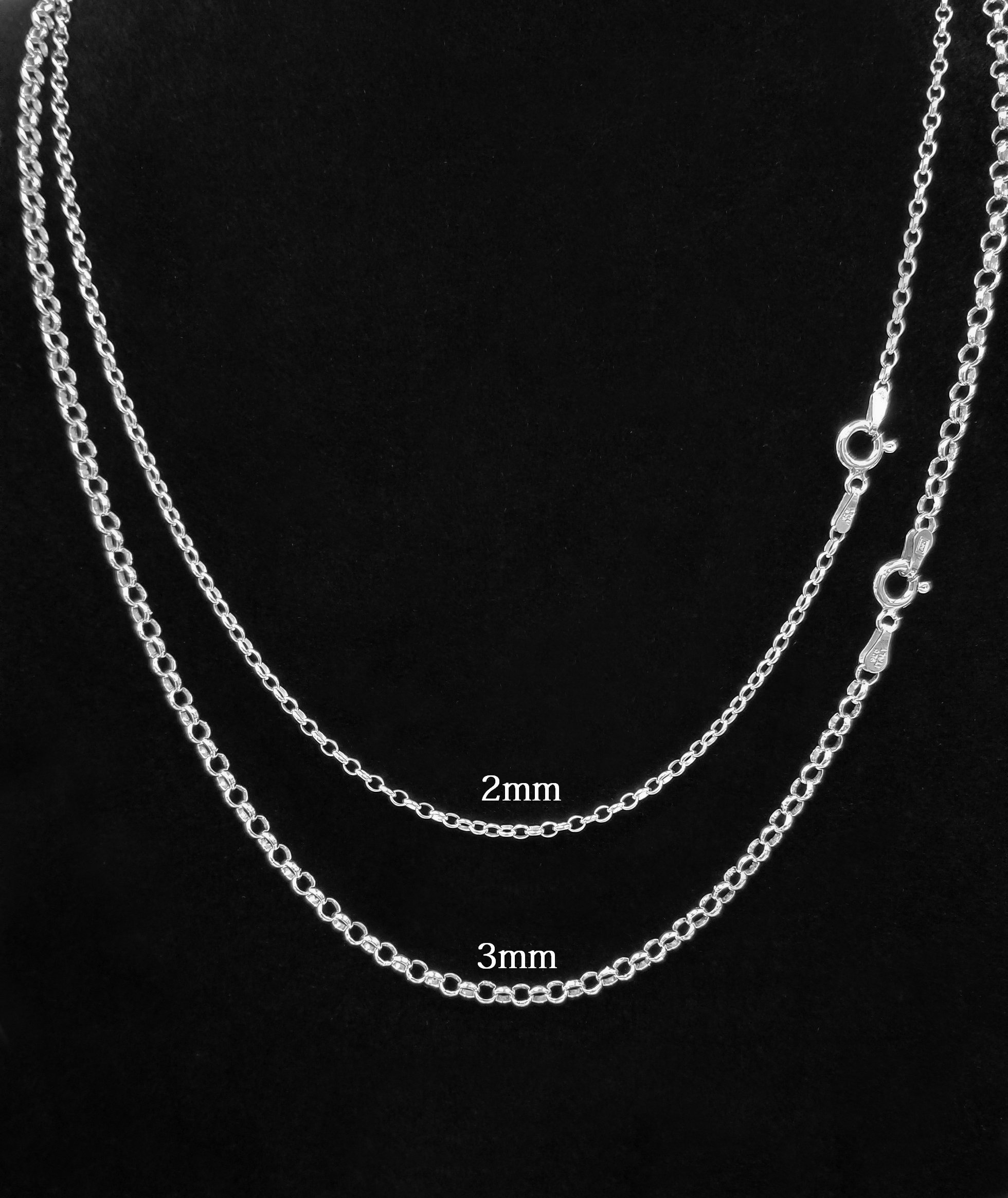 Sterling Silver Rolo 2mm 3mm Circle 