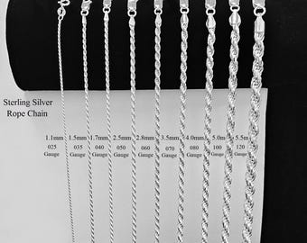 925 sterling silver Rope Chain Necklace