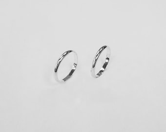 925 Sterling Silver 2mm Baby's Plain Band Ring, Twisted Band Ring