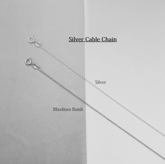 Sterling Silver Cable Chain - 1.1 mm Silver/Rhodium Finished
